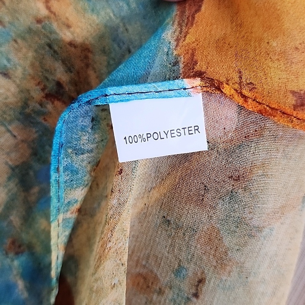 Lightweight Abstract Print Oblong Scarf - Picture 5 of 5